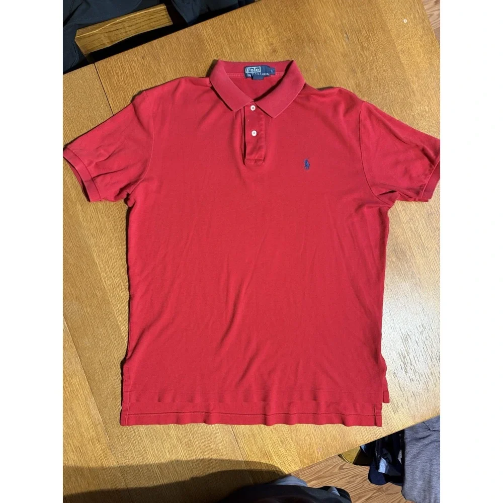 Vintage Polo by Ralph Lauren Polo Shirt Men's L Red Short Sleeve Blue‎ Pony